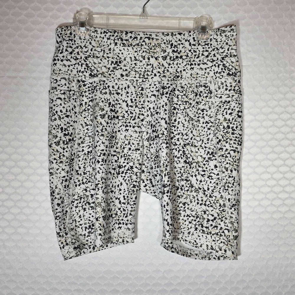 Old Navy Active Powersoft Biker Shorts XL Leopard Print High Waisted Pockets